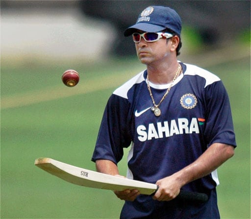 Sachin Tendulkar during a training session ahead of the Australian series, at Chinnaswamy Stadium in Bangalore on Monday. (PTI Photo) Indian players at conditioning camp