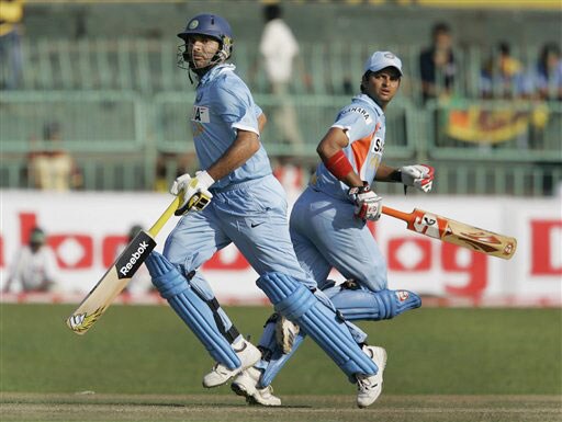 Yuvraj Singh and Suresh Raina run between wickets during the second One-Day International between India and Sri Lanka in Colombo. 2nd ODI: India vs Sri Lanka