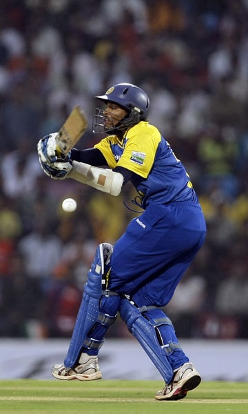 A ball hits Tillakaratne Dilshan during the first Twenty20 International between India and Sri Lanka in Nagpur. (AP Photo) 1st T20: India vs SL