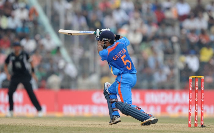India's Gautam Gambhir plays a shot during the first one-day International cricket match against New Zealand at Nehru Stadium in Guwahati. (AFP Photo) 1st ODI: Ind v NZ