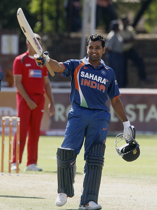 Rohit Sharma celebrates after reaching a century. (AFP Photo) 1st ODI: Ind vs Zim