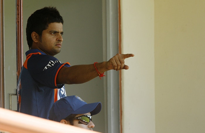 Indian captain Suresh Raina giving instructions to his players in the field from the balcony. This was Raina's first match as captain. (AFP Photo) 1st ODI: Ind vs Zim