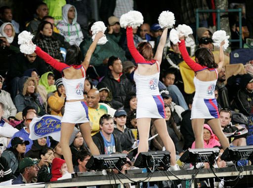 Performers seen during a game between the Bangalore Royal Challengers and Rajasthan Royals at the Indian Premier League Twenty20 match in Cape Town. (AP Photo) Match 2: JAI vs BLR
