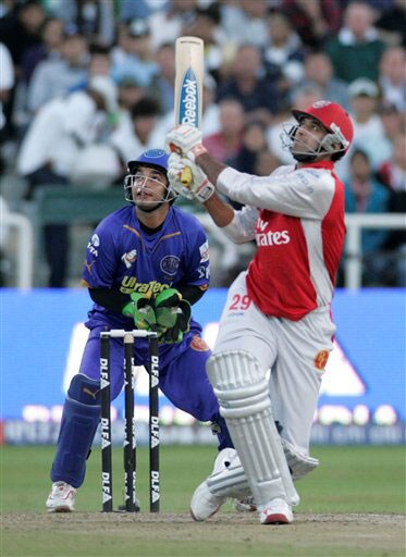 Irfan Pathan plays a shot during the game against the Rajasthan Royals at the Indian Premier League Twenty20 match in Cape Town. (AP Photo) Match 15: MOH vs JAI