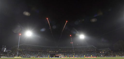 Fireworks are seen at the end of play after the IPL match between Rajasthan Royals and Chennai Super Kings at the Super Sport Park in Pretoria. Chennai Super Kings won by 38 runs. (AP Photo) Match 22: CSK vs JAI