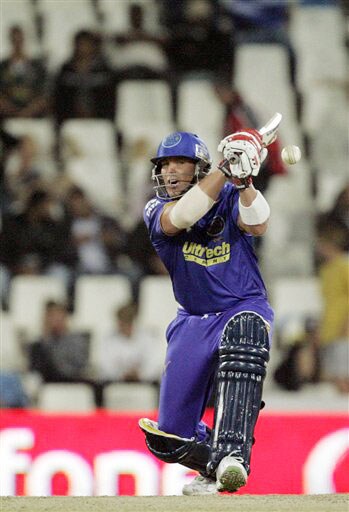 Rajasthan Royals captain Shane Warne plays a shot during the IPL match against Chennai Super Kings in Pretoria. (AP Photo) Match 22: CSK vs JAI