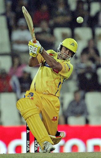 Chennai Super Kings batsman Suresh Raina plays a shot during the IPL match against the Rajasthan Royals in Pretoria. (AP Photo) Match 22: CSK vs JAI