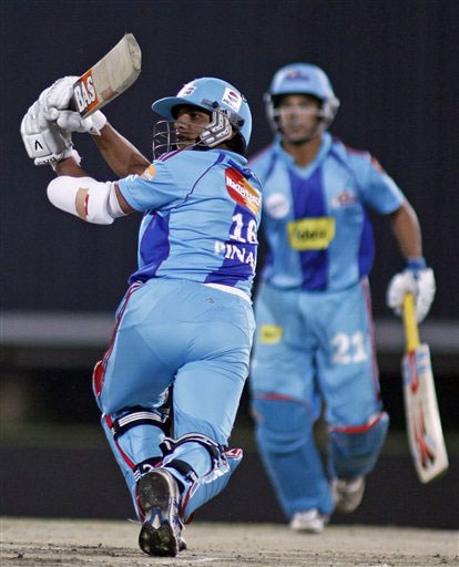 Pinal Shah plays a shot against during their IPL match in Pretoria. (AP Photo) Match 32: MUM vs HYD