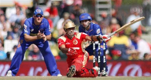 Royal Challengers Bangalore's Robin Uthappa plays a shot against Rajasthan Royals during their IPL match in Centurion on Thursday. (AP Photo) Match 33: JAI vs RCB