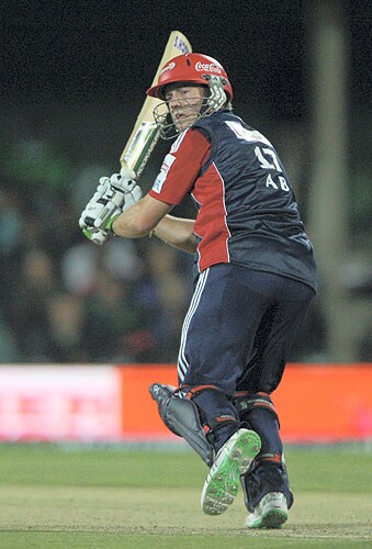 Delhi Daredavils' AB de Villiers plays a shot during the IPL T20 match against Mumbai Indians at East London in South Africa. (PTI Photo) Match 35: DEL vs MUM