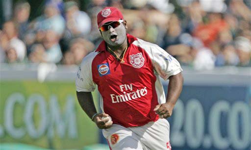 Kings XI Punjab's Ramesh Powar celebrates after taking a successful catch for the dismissal of Deccan Chargers' Adam Gilchrist during their IPL match in Kimberley on Saturday. (AP Photo) Match 36: HYD vs MOH