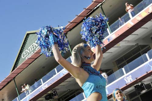 Mumbai Indians' cheerleaders perform during the IPL match between Mumbai Indians and Royal Challengers Bangalore in Port Elizabeth on Sunday. (AFP Photo) Match 38: MUM vs RCB