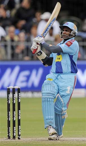 Mumbai Indians' Sanath Jayasuriya watches the progress of the ball after playing a shot during the IPL match against Chennai Super Kings at St. George's Park, Port Elizabeth on Saturday. (AFP Photo) Match 47: MUM vs CSK