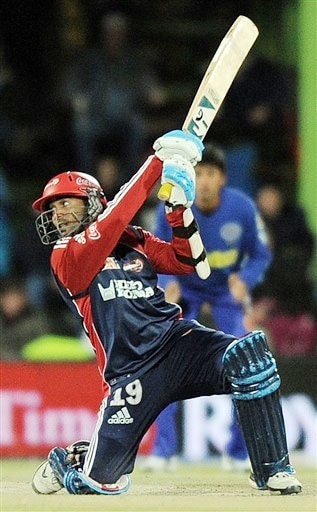 Dinesh Karthik plays a shot during the IPL match against Rajasthan Royals during their IPL match in Bloemfontein. (AFP Photo) Match 50: DEL vs JAI