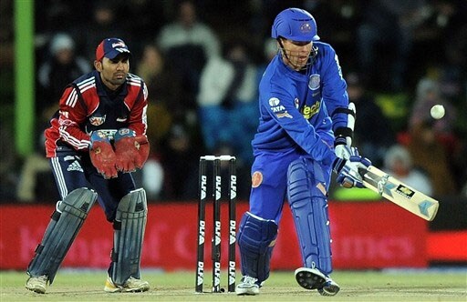 Johan Botha plays a shot during the IPL match against Delhi Daredevils in Bloemfontein. (AFP Photo) Match 50: DEL vs JAI
