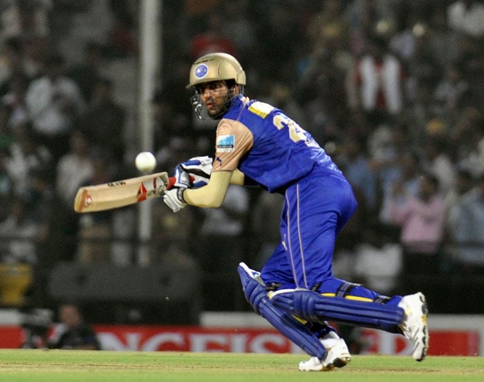 Rajasthan Royals batsman Faiz Fazal plays a shot during the IPL match against Deccan Chargers at VCA stadium in Nagpur. (PTI Photo) IPL 3: Royals vs Chargers