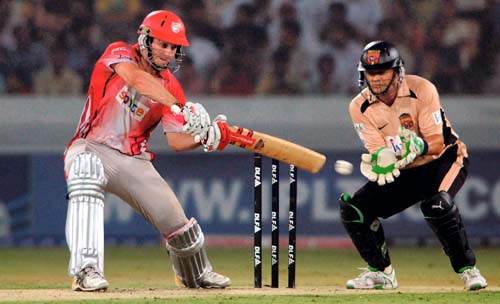 Shaun Marsh continued to bat positively in the company of Mahela Jayawardene to take Kings XI to a seven-wicket win. (PTI Photo) 19th Match: Deccan Chargers vs Kings XI