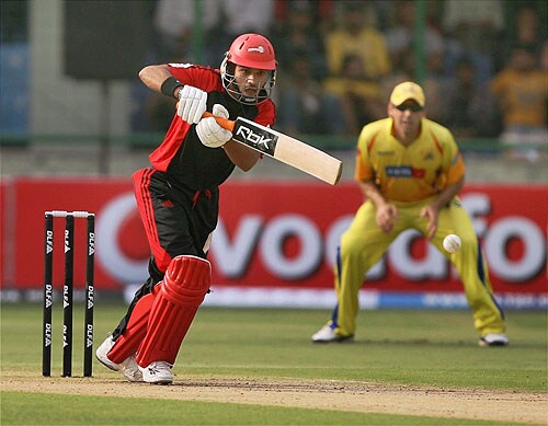 Shikhar Dhawan scored 59 runs and built a 121-run partnership with Gautam Gambhir against Chennai Super Kings. (PTI Photo) 28th Match: Super Kings vs Daredevils