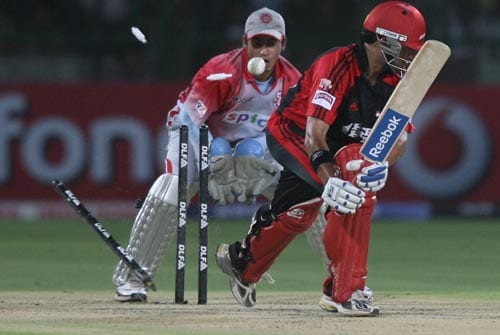 Gautam Gambhir made 40 before being bowled out by Kings XI off spinner Ramesh Powar. — <i>PTI Photo</i> 40th Match: Delhi Daredevils vs Kings XI Punjab
