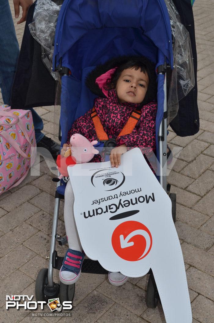 One of the youngest supporters of the Indian team, nicely tucked in a pram at the Swalec Stadium, Cardiff. Excitement high among fans and alike ahead of Champions Trophy opener