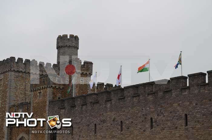 The Indian tricolour atop the Cardiff Castle. Cardiff is one of the three host venues for the last edition of the ICC Champions Trophy. Excitement high among fans and alike ahead of Champions Trophy opener