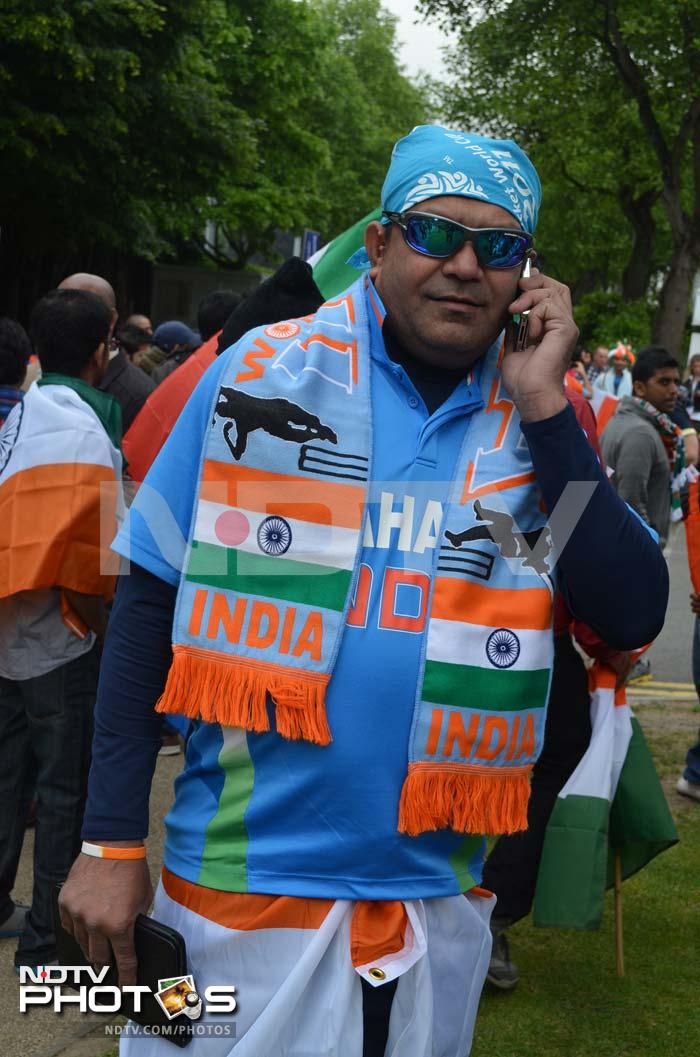 A Sehwag lookalike enjoying the sights and moods of cricket in Wales, outside the Swalec Stadium. Excitement high among fans and alike ahead of Champions Trophy opener