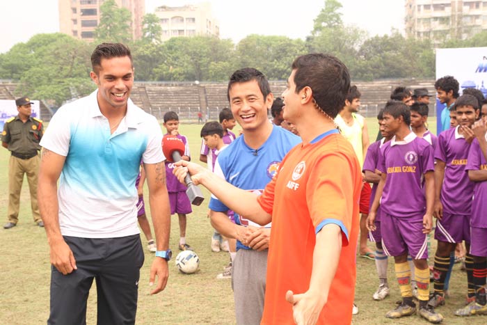 Baichung is joined by footballer Robin Singh.