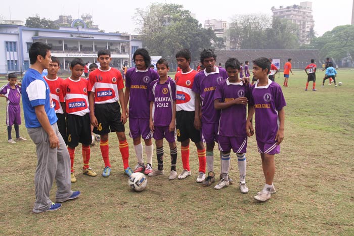 The ace footballer shares some valuable tips at the camp.