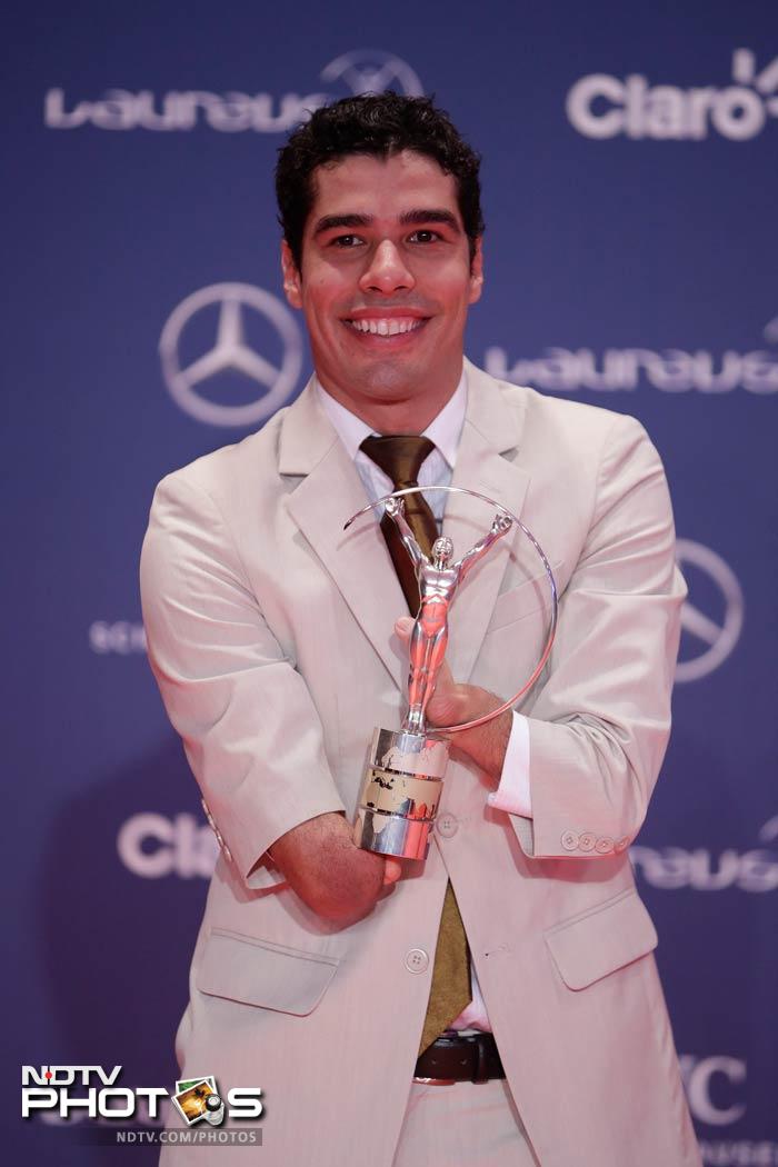 Brazilian swimmer Daniel de Faria Dias won the disability award. Dias, who won six individual gold medals with world-record times at the Paralympic Games in London, was up against former F1 driver Alex Zanardi, who won two hand-cycling golds. Oscar Pistorius won the disability award last year.