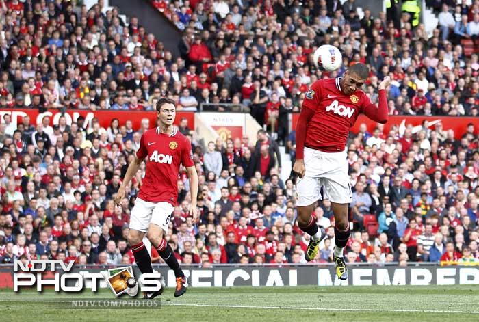 Chris Smalling, right, scores a goal against Chelsea during their English Premier League soccer match at Old Trafford. (AP Photo) Manchester United thrash Chelsea 3-1