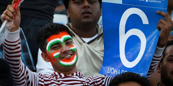 A fan of Kings XI Punjab cheer for his team before the start of the Indian Premier League 3 match against Rajasthan Royals in Mohali on Wednesday. (PTI Photo) IPL 3: Mohali vs Rajasthan