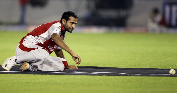 Kings XI Punjab's Irfan Pathan looks dejected after dropping a catch during the Indian Premier League 3 match against Rajasthan Royals in Mohali. (PTI Photo) IPL 3: Mohali vs Rajasthan