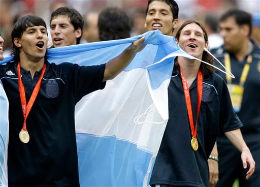 Argentina's Lionel Messi during the Men's Gold Medal football match between  Nigeria and Argentina of Beijing 2008 Olympic Games on Day 15 at the  National Stadium in Beijing, China on August 23