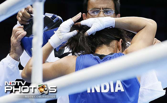 Mary's jabs and punches were too much to handle for her Tunisian opponent as the Indian sealed the match 15-6.