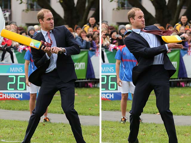 Photo : A royal howzaat! Prince William, Kate play cricket