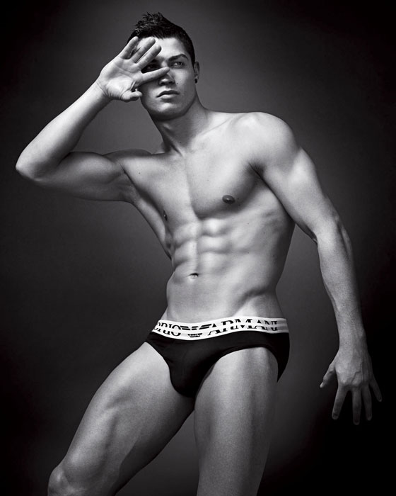 This image released by Giorgio Armani press office in Milan, Thursday Jan 14, 2010 shows soccer star Cristiano Ronaldo posing to promote the new Spring-Summer Emporio Armani underwear and Armani Jeans campaigns. The advertising campaign for Armani featuring Cristiano Ronaldo will cover fashion and lifestyle magazines and billboards in major cities around the world. (AP Photo) Ronaldo replaces Becks in Armani Ad