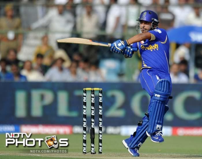 Shreevats Goswami was the other batsman who got a start. His innings, like Dravid's, was cut short and he took 23 runs from the match. (AFP PHOTO/SAJJAD HUSSAIN) IPL 5: Rajasthan Royals crush Kolkata Knight Riders