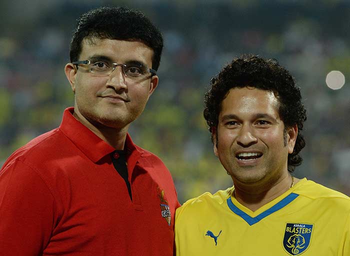 Sourav Ganguly is the co-owner of Atletico de Kolkata while Sachin Tendulkar is the co-owner of Kerala Blasters.
