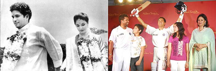 On 24 May 1995, Sachin married Anjali, a paediatrician and daughter of Gujarati industrialist Anand Mehta, elder to him by six years.<br><br>
His friends say that Sachin and Anjali met through mutual friends and fell in love.<br><br>
Tendulkar is blessed with two children. His daughter Sara was born on 12 October 1997 and his son, Arjun on 24 September 1999. Despite all the fame and adulations, Sachin does not allow anyone to intrude and intervene in his private life.<br><br>
<a href="http://www.ndtv.com/convergence/ndtv/new/forums/readforum.aspx?trdid=3699" class="fn fl">What tip should Sachin give Rooney?</a></span> 'Rooney must learn from Sachin'