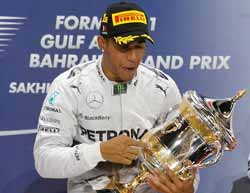 Lewis Hamilton takes the honours at the Bahrain Grand Prix
