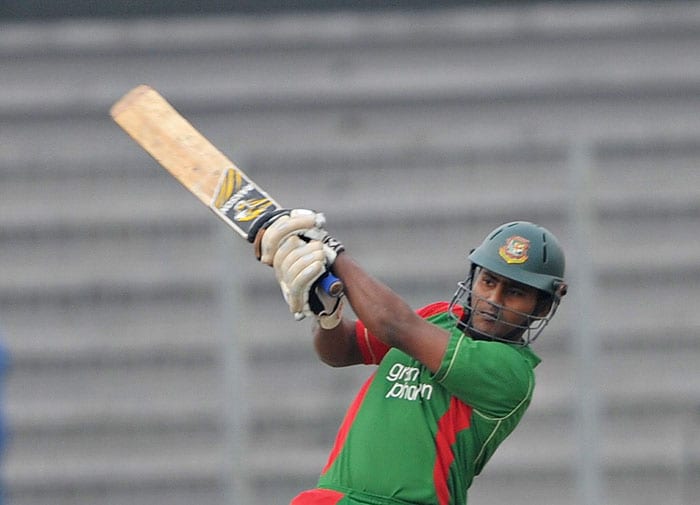 Bangladeshi cricketer Imrul Kayes plays a shot against Sri Lanka during their first One-Day International of the tri-series in Dhaka. (AFP Photo) 1st ODI: SL vs B'desh