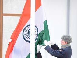 Photo : Indian flag at Sochi Winter Olympic Games