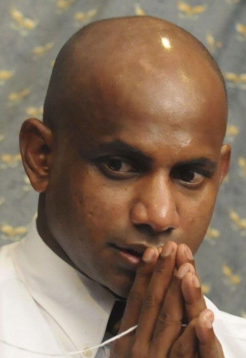 Sanath Jayasuraiya observes Buddhist rituals at the Sri Lanka Cricket headquarters in Colombo. (AFP Photo) Sri Lankan team leaves for the Caribbean