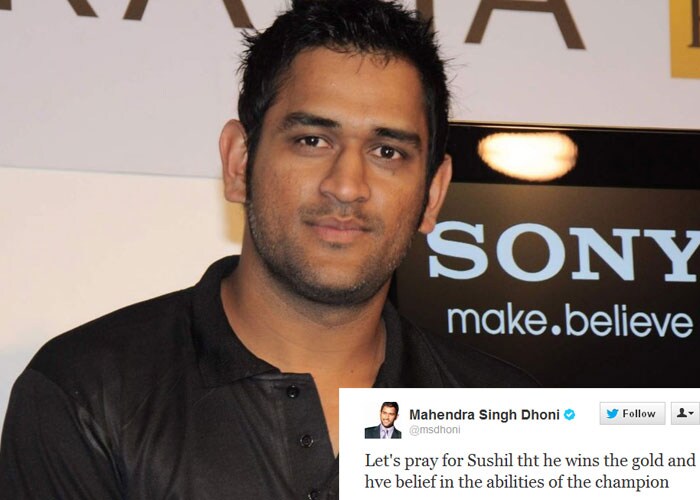<b>Mahendra Singh Dhoni</b>: Let's pray for Sushil tht he wins the gold and hve belief in the abilities of the champion