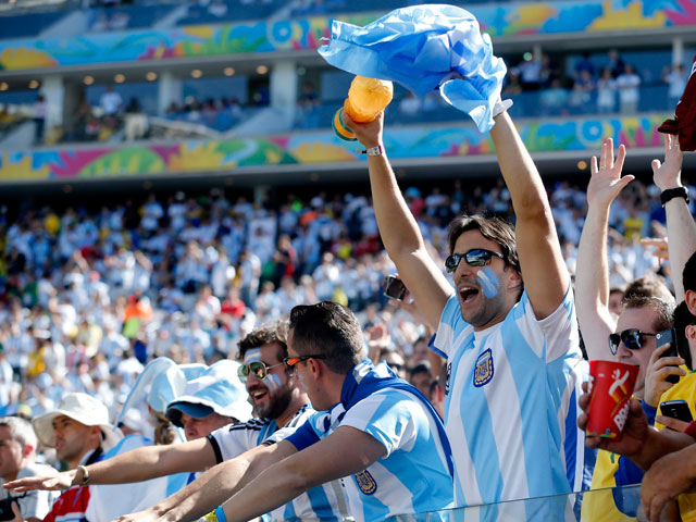 FIFA World Cup: Fans in Sky Blue Rule Over Red in Sao Paulo