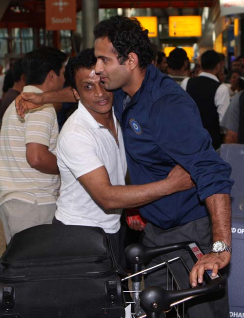 Irfan Pathan arrives at Heathrow airport, London. India arrived in England ahead of Twenty20 World Cup. (AP Photo) India arrival in England for T20