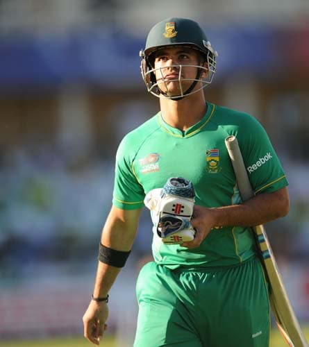 South African batsman JP Duminy leaves the field during a warm-up match against Pakistan at Trent Bridge in Nottingham, England on Monday. (AFP Photo) Pak vs SA warm-up match