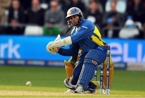 Tillakaratne Dilshan adds runs against Australia during the World Twenty20 match at Trent Bridge in Nottingham. (AFP Photo) WT20: AUS vs SL