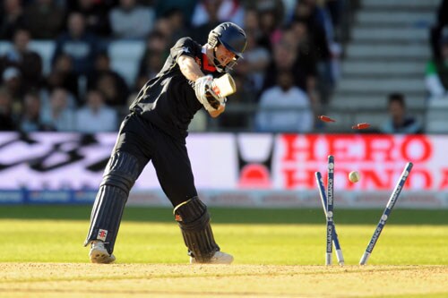 James Anderson is bowled out by Wayne Parnell during the ICC World Twenty20 match at Trent Bridge in Nottingham. (AFP Photo) WT20: ENG vs SA