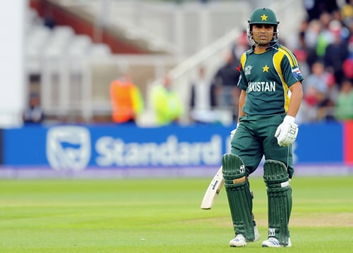 Kamran Akmal looks on following his dismissal against South Africa during the ICC World Twenty20 semi-final match at Trent Bridge. (AFP Photo) WT20: SA vs PAK